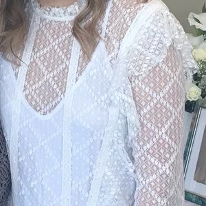 Free people lace bodysuit with built in tank top